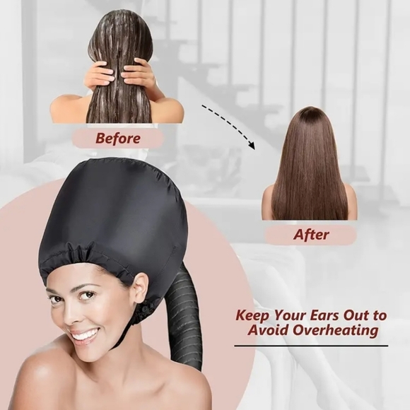 1pc Soft Bonnet Hooded Hair Dryer Attachment - Picture 3 of 6